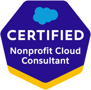 Salesforce Certified Nonprofit Cloud Consultant badge 2021